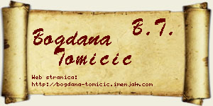 Bogdana Tomičić vizit kartica